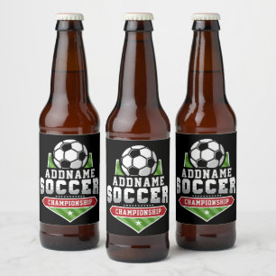 Anpassen von Soccer ADD TEXT Varsity Team Player Bierflaschenetikett