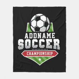 Anpassen von Soccer ADD TEXT Varsity Team Player Fleecedecke