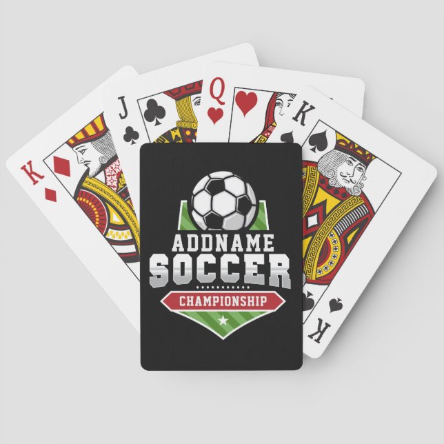 Anpassen von Soccer ADD TEXT Varsity Team Player Spielkarten (Rückseite)