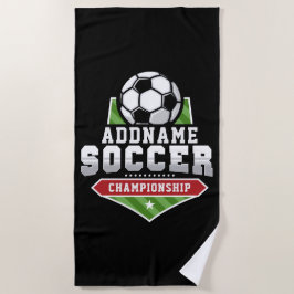 Anpassen von Soccer ADD TEXT Varsity Team Player Strandtuch