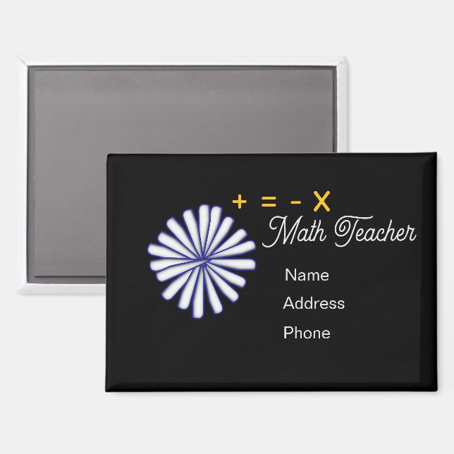 Anpassen von Symbolen für Math Teacher Magnet (Vorderseite/Rückseite)