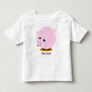 Anpassen von Text, Cartoon niedlich rosa Schweinez Kleinkind T-shirt