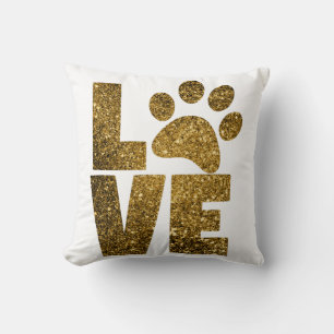 Anpassen von Text der Liebe des Goldenen Glitzer m Kissen