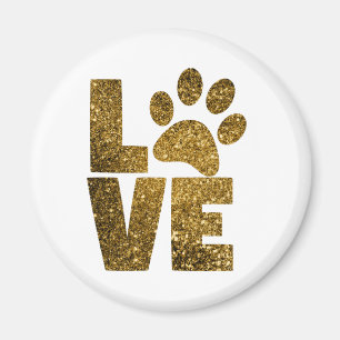 Anpassen von Text der Liebe des Goldenen Glitzer m Magnet