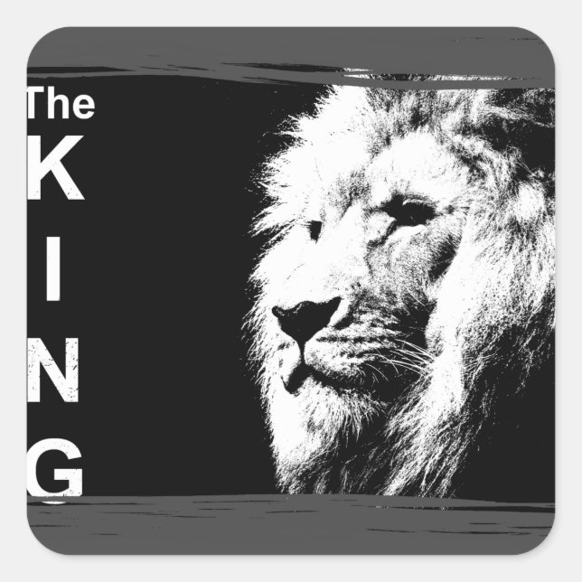 Anpassen von Text hinzufügen Moderner Schwarz-weiß Quadratischer Aufkleber (Vorderseite)