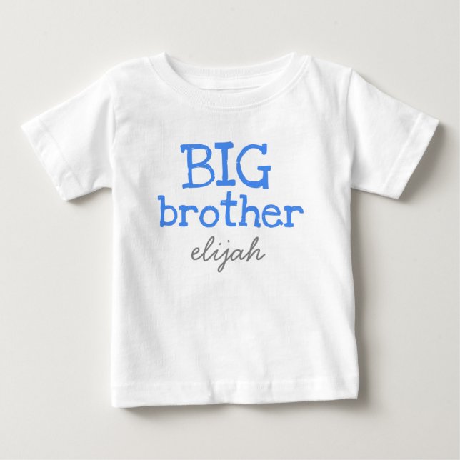 Anpasstes Hinzufügen eines Namens Blue Text Big Br Baby T-shirt (Vorderseite)