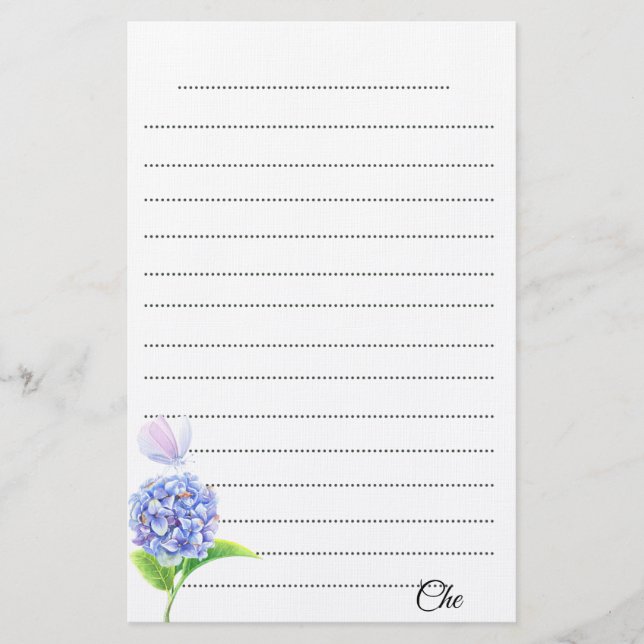 Anpasstes Schreibgerät für Blumensträhne Briefpapier (Vorderseite)