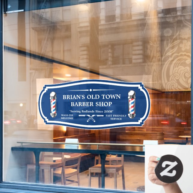 Anpassung alter modischer Barbershop-Polen-Front Fensteraufkleber (Café-Fenster)