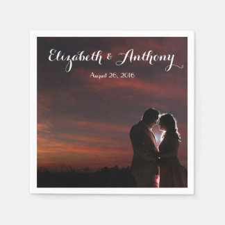 Anpassung an die Hochzeit von Fotos Serviette