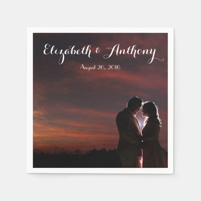 Anpassung an die Hochzeit von Fotos Serviette (Vorderseite)