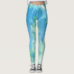 Anpassung Blau Grün Moderne Abstrakt Leggings<br><div class="desc">Anpassung Blue Green White Trendy Moderne Abstrakt Template Leggings.</div>