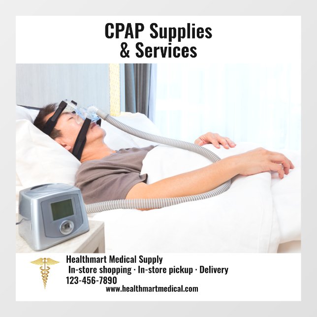 Anpassung der CPAP-Lieferungen an den medizinische Fensteraufkleber (Blatt)