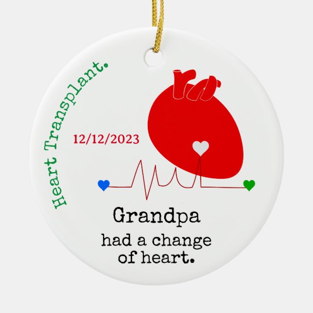 Anpassung des Namens Änderung der Herztransplantat Keramik Ornament (Vorne)