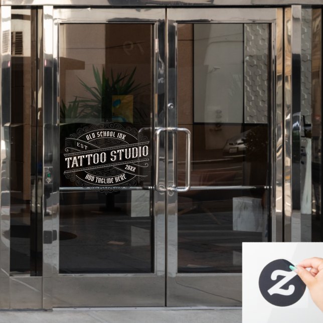 Anpassung des Old School Ink Tattoo Shop Fensteraufkleber (Büro Tür)