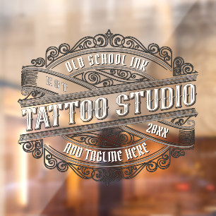 Anpassung des Old School Ink Tattoo Shop Fensteraufkleber