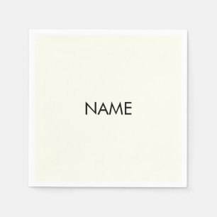 Anpassung mit Namen, Text minimalistisch schwarzen Serviette