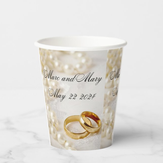 Anpassung von Hochzeitspapierbechern Pappbecher (Vorderseite)