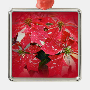 Anpassung von ProduktRot und Weiß Poinsettia Ornament Aus Metall