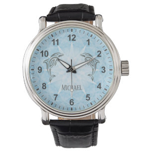 Anpassungsnummern von Dolphin Blue White Star Armbanduhr