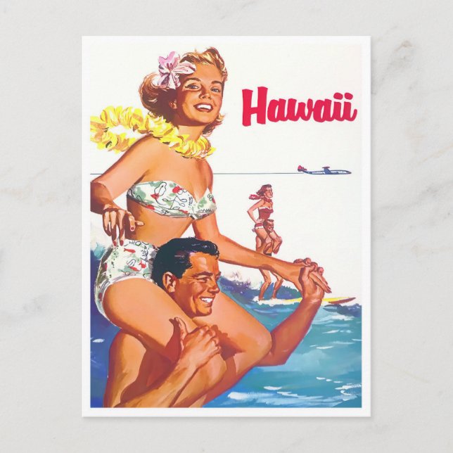 Anreise nach Hawaii Postkarte (Vorderseite)