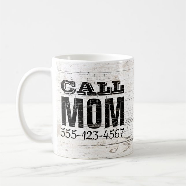 Anruf-Mama-Telefon-Zahl Kaffeetasse (Links)