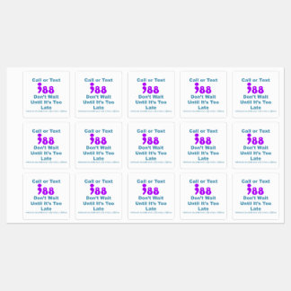 Anruf oder Text 988 Warten Sie nicht Etiketten