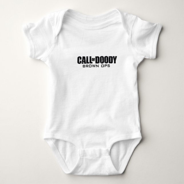 Anruf von Doody Brown Ops Baby Strampler (Vorderseite)