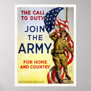 Anruf zur Aufgabe - verbinden Sie die Armee für Poster