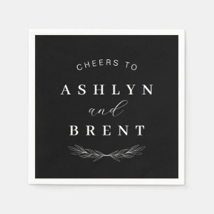 Anrufend an Black and Whit Wedding Cocktail Napkin Serviette