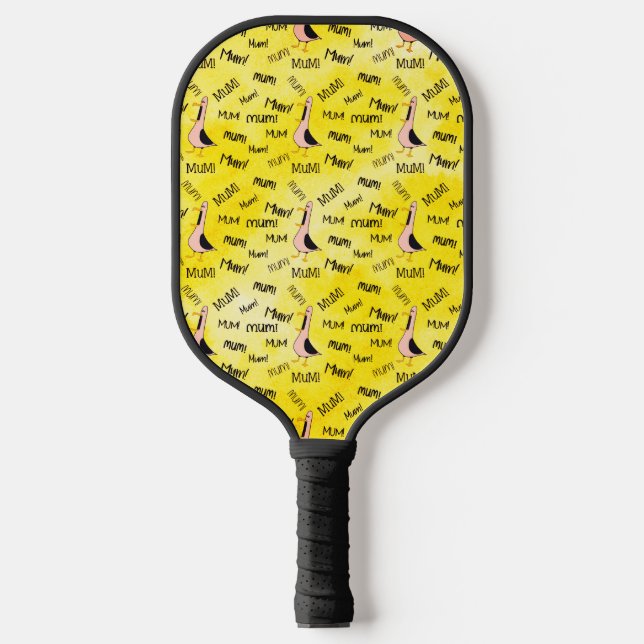 Anrufend Mum Pickleball Paddle Black Handle (Vorderseite)