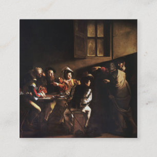 Anrufung von St. Matthew durch Caravaggio Quadratische Visitenkarte