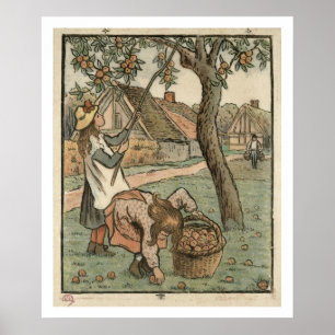 Ansammlung Äpfel, von "Travaux des Champs", Engra Poster