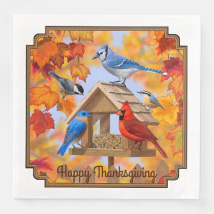 Ansammlung der Herbst-Vogelzuführung Serviette