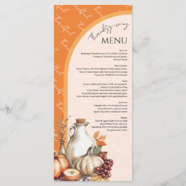 Ansammlung Erntedank Abendessen Menükarte