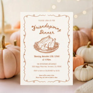 Ansammlung Friendsgiving Dinner Party Einladung