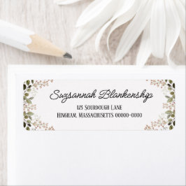 Ansammlung Peachy Floral Border Label Markierung