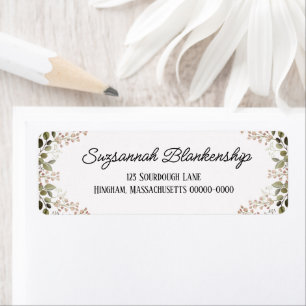 Ansammlung Peachy Floral Border Label Markierung