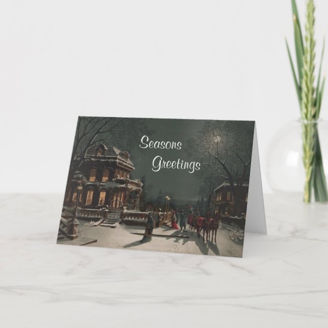 Ansammlung Vintag drucken Weihnachtskarte Feiertagskarte (Vorderseite)