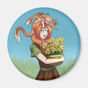 Ansammlung von Blume mit einem Drachen Magnet