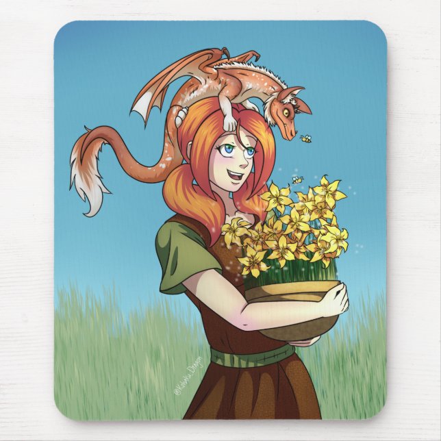 Ansammlung von Blume mit einem Drachen Mousepad (Vorne)