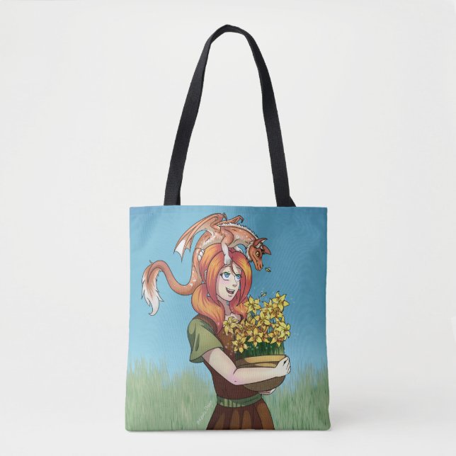 Ansammlung von Blume mit einem Drachen Tasche (Vorderseite)