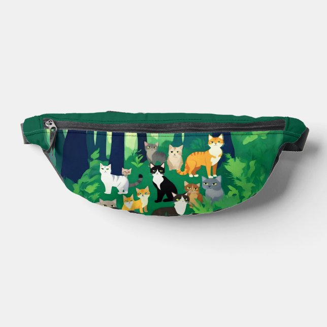 Ansammlung von Katzen in einem schattigen Waldlade Bauchtasche (Ablage )
