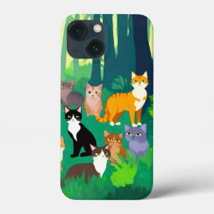 Ansammlung von Katzen in einem schattigen Waldlade Case-Mate iPhone Hülle
