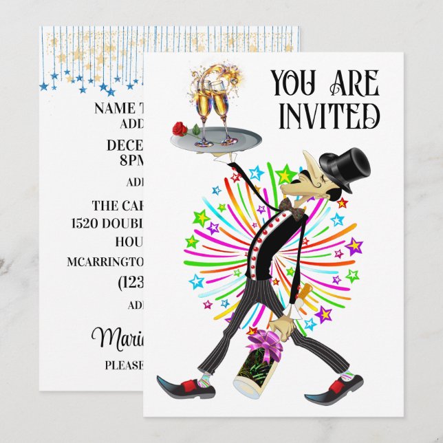 Ansammlung-Waiter-Serie Einladung (Vorne/Hinten)