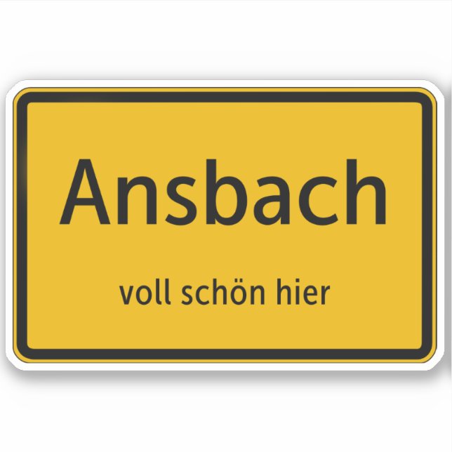Ansbach Aufkleber Sticker Autoaufkleber (Vorderseite)