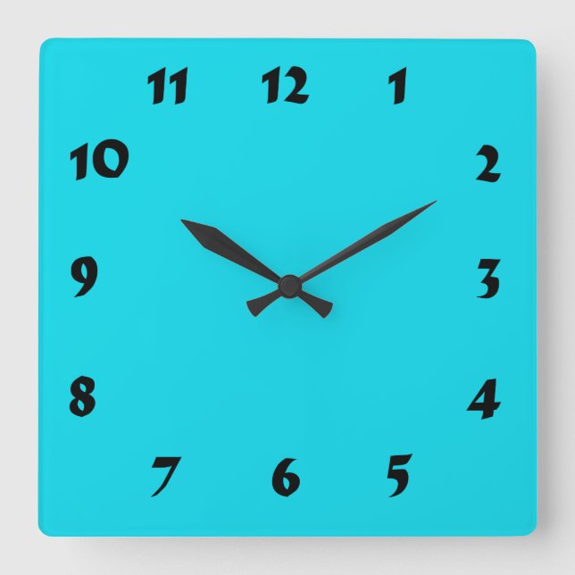 Anschaltbare nummerierte Aquamarine Uhr (Vorderseite)