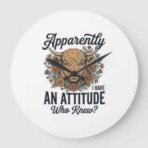 Anscheinend habe ich ein Highland-Rind-Shirt mit e Große Wanduhr