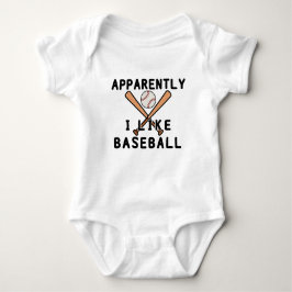 Anscheinend mag ich Baseball | Baseball Player Baby Strampler