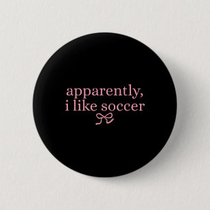 Anscheinend mag ich Fußball Coquette Bow Fußball Button
