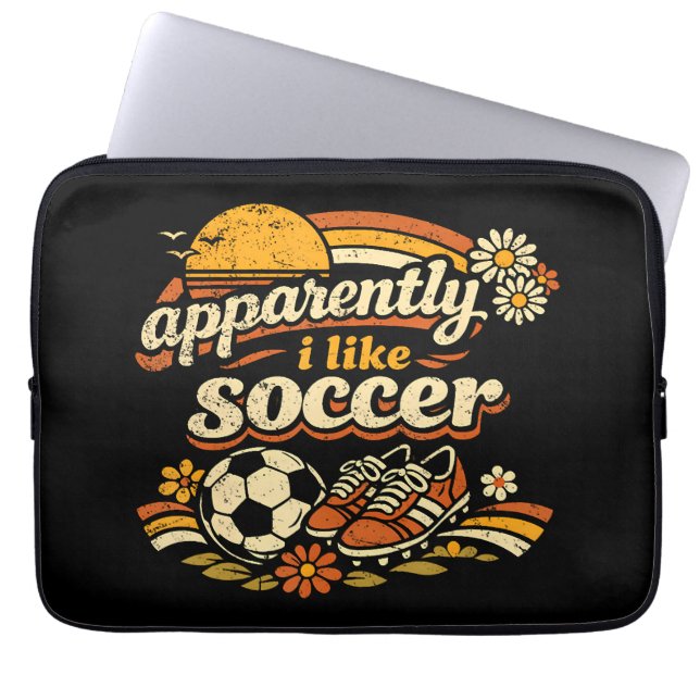 Anscheinend mag ich Fußball Laptopschutzhülle (Vorderseite)
